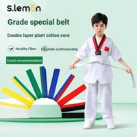 Lemon Children Taekwondo Belt Taekwondo Belt Kiểm tra thi đấu Huấn luyện viên Đai đen Trắng Đỏ Xanh Xanh Vàng Cấp 1 Ten Belt