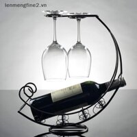 ❤Len❤ Giá đựng rượu bằng kim loại sáng tạo Giá đỡ rượu vang Giá đỡ thanh {lenmengfine}