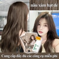 Lên màu nhanh mà không cần tẩy🦪🌺nâu xám hạt dẻ，Thuốc Nhuộm Tóc