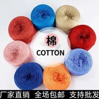 Len Nguyên Chất Cotton Mercerized Handmade diy Chất Liệu Cho Bé Đan Khăn Len Sữa Kim Sợi Cotton Nguyên Chất Móc