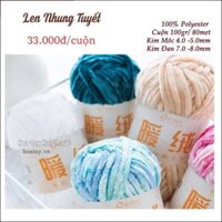 Len Nhung Tuyết - còn gọi là Nhung Chenille – Sợi Len Mềm Mịn, Dễ Đan Móc Cho Dự Án Thủ Công