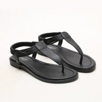 Lenbychia - [Sẵn size]Giày sandal nữ chiến binh Boho xỏ ngón phối dây thổ cẩm - đế bệt, giày sandal nữ - NH09