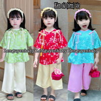 LeNguyen Baby - Bộ quần áo dài MỘNG DAO kèm CÀI TÓC, bộ áo dài bé gái mặc tết cổ truyền, năm mới