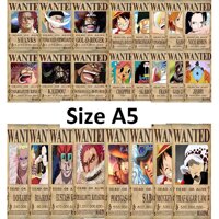 Lệnh truy nã nhân vật Onepiece wanted poster size A5 14x20cm - 10TV Băng Mũ Rơm,Mỏng  80gsm