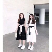 Lenkapas - Đầm maxi hai tầng - 2 màu đen/trắng