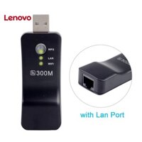 Lenovo Portable Universal 300Mbps USB WiFi Wireless Smart TV Network Adapter Repeater