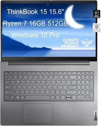 Lenovo ThinkBook 15 Gen 3 - Laptop kinh doanh FHD 15.6 (AMD 8-Core Ryzen 7 5700U, 16GB RAM, 512GB PCIe SSD) - Bàn phím có đèn nền, Vân tay, Webcam, Win 10 Pro / Win 11 Pro - 2023