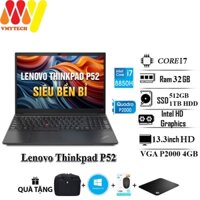 Lenovo Thinkpad P52, Core i7-8850H, Ram 32GB, SSD 512GB+1TB HDD,card VGA P2000 4GB, 15.6inch FHD IPS