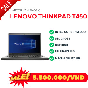 Laptop Lenovo Thinkpad T450 Core i7 5600U 14 inch HD