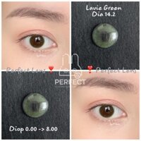 Lens Ảnh Mắt Thật, Lavie Green Perfect Lens, dia 14.0, kính áp tròng xanh lá không giãn, không độ cận, không viền