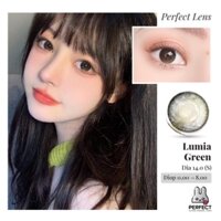 Lens Ảnh Mắt Thật, Lumia Green filter Perfect Lens, dia 14.0, kính áp tròng xanh lá giãn vừa, có độ cận, có viền DATE 1