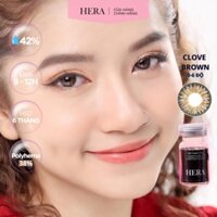 Lens Hera Nâu Đinh Hương 0 - 6 Độ CLOVE BROWN Nhập Khẩu Hàn Quốc Kính Áp Tròng Cận 6 Tháng
