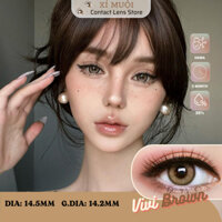 Lens Mắt Màu Nâu Tây Giãn Vừa Vivi/Made có độ cận