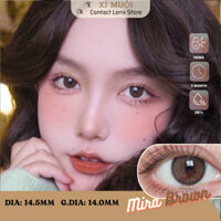 Lens Mắt Màu Nâu Tự Nhiên Mirage Giãn Nhỏ Có Cận