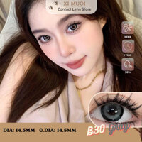 Lens Mắt Màu Xám Có Viền Giãn To B30 0 Độ