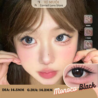 Lens Mắt Màu Xám Đen Giãn vừa Monoco 0 Độ