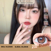 Lens mắt nâu giãn to có viền FB231 0 độ
