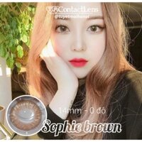 Lens Nâu Tây Sophie Brown 14mm 0 Độ - Kính Áp Tròng Hàn Quốc Chính Hãng Vassen Sexy Me