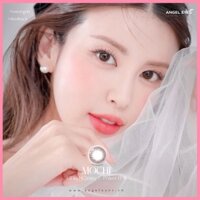 Lens nâu trà sữa hiệu ứng giãn nhẹ Mochi Brown - GDia 13.4 - Độ cận 0-8