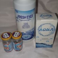 Lens + nhỏ mắt + ngâm + khay dụng cụ