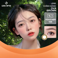 Lens Ova nâu tự nhiên có độ cận dùng 6 tháng, kính áp tròng có màu- Lens Optic