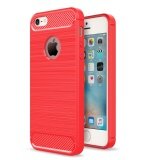 Lenuo Anti-knock Carbon Fiber Silicone Brushed cell phone Back Cover TPU Soft Case for iPhone 5 5s se LazadaMall