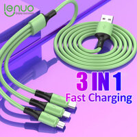 Lenuo Cáp Sạc Nhanh 3 Trong 1 Silicon Lỏng 1.2M Cáp Sạc Usb Sang Lightning / Type C / Micro USB Cáp USB Cho IPhone Samsung Huawei Xiaomi Vivo Oppo