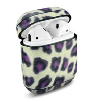 Leopard Pattern Leather Airpods Case - Hàng chính hãng - Yellow