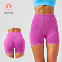 Leorrey-Quần đùi tập yoga nâng hông liền mạch, quần đùi đi xe đạp, quần đùi co giãn cao