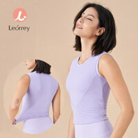 Leorrey-thể dục sườn thể thao áo ngực không tay Crew Neck Sport vest với pad Workout mặc Yoga hàng đầu