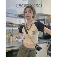 LEOSOXS áo phông áo thun nữ croptop baby tee Vintage Xu hướng Cổ điển Dễ thương A29J108 36Z240902