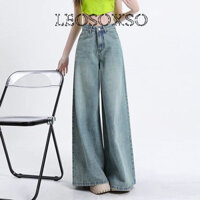 LEOSOXS quần ống rộng quần nữ jean Thể thao Casual Vintage Fashion WNK2490A6B 36Z240907