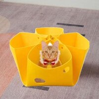 Leota Cat House, Tổ mèo bán kín có thể biến dạng, Đồ dùng cho thú cưng Vải nỉ bền bỉ có thể gập lại Thảm đường hầm cho mèo Động vật nhỏ