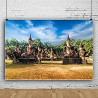 Leowefowa 10x8ft Famous Thailand Joss Scenic Spot Backdrop Vinyl Chiang Mai Tourism Resort Photography Background Holiday Maker Shoot Indoor Decors...