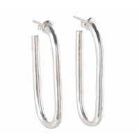 LES LOOPS Oval Connection Earrings Silver | BÔNG TAI LES LOOPS Oval Connection Earrings bạc