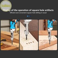 Letime Lỗ Vuông Mũi Khoan Adapter Mũi Khoan Cố Định Giá Đỡ Đính Kèm Khớp Mortiser Bit Power Tool Cho Tay Máy Khoan Điện VN
