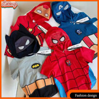 🎀LeTong🎀Áo thun ngắn tay cho bé trai, áo hoodie đẹp cho trẻ em Spider-Man Iron Man