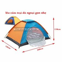Lều 2-3 người cắm trại du lịch dã ngoại màu ngẫu nhiên