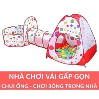 Lều bóng cho bé 3 khoan ( 3 khoan gồm Lều + Đường Ống + Nhà banh ) ( tằng kèm 10 quả bóng )