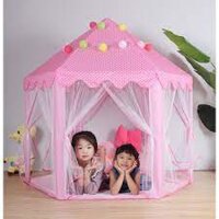 Lều bóng công chúa hoàng tử cho bé trai bé gái lục giác 6 cửa có rèm chống muỗi