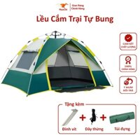 Lều cắm trại 2 - 4 người tự bung giả 2 lớp du lịch dã ngoại gấp gọn thoáng mát chống nước Haochi