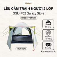 Lều Cắm Trại 4 Người 2 Lớp Trekking Cao Cấp Galaxy Store GSL4P02 Có Khung Chắc Chắn Chống Thấm Tốt, Tặng Kèm Pin Cao Cấp