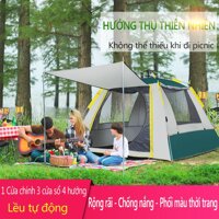Lều cắm trại cho 3-4 người lều picnic tự động lều dã ngoại 1 cửa chính 3 cửa sổ chống nắng chống mưa TopOne2020