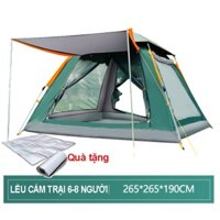 Lều Cắm Trại Du Lịch Tự Bung 6-8 Người Vải Siêu Chống Nắng Và Mưa Cao Cấp + Tặng Nệm Chống Ẩm