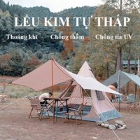 Lều Cắm Trại Kim Tự Tháp Dã Ngoại Có Mái Che Đi Phượt Du Lịch 4-6 Người Thông Thoáng Chống Tia UV