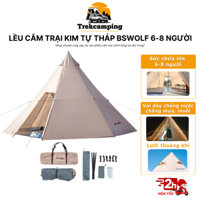 Lều cắm trại lều kim tự tháp cho 6 - 8 người BSWOLF chính hãng chống mưa nắng tốt, lều dã ngoại du lịch tự bung cao cấp