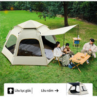 Lều Cắm Trại Lục Giác 2M4 x 2M8 Lều Dã Ngoại Tự Bung 4-6 Người 2 Cửa 2 Lớp Thông Thoáng