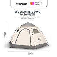 Lều cắm trại lục giác gia đình lều dã ngoại tự bung kích thước lớn HISPEED phủ nano 5 lớp chống thấm UV cách nhiệt