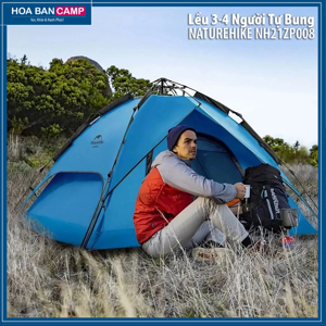 Lều cắm trại tự bung 4 người Naturehike NH21ZP008
