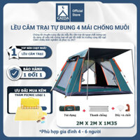 Lều cắm trại tự bung chống nước cho 4-5 người - Lều dã ngoại du lịch 2 cửa 2 lớp thông thoáng